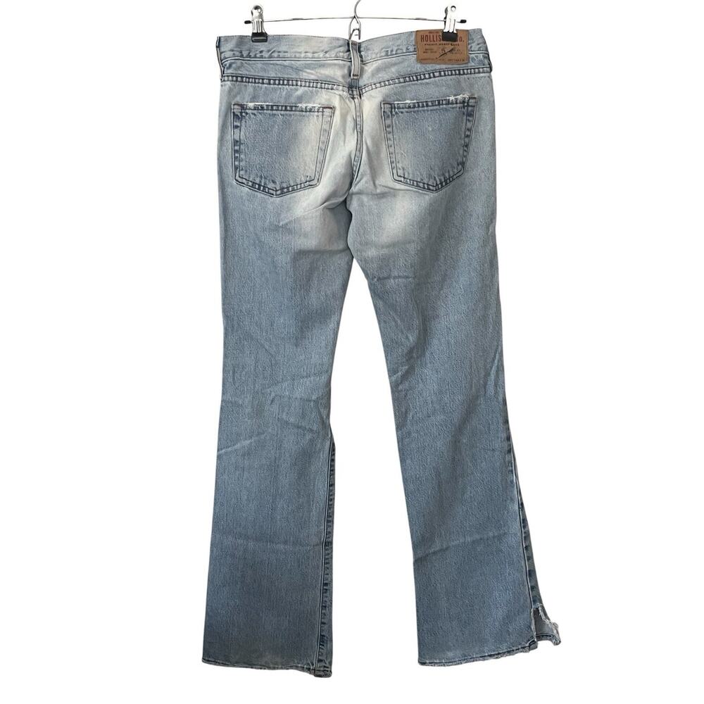 Vtg. Hollister Co Low-Rise Flare Jean 4 R 100% Cotton Boho Distressed Y2K Ripped - Picture 3 of 16